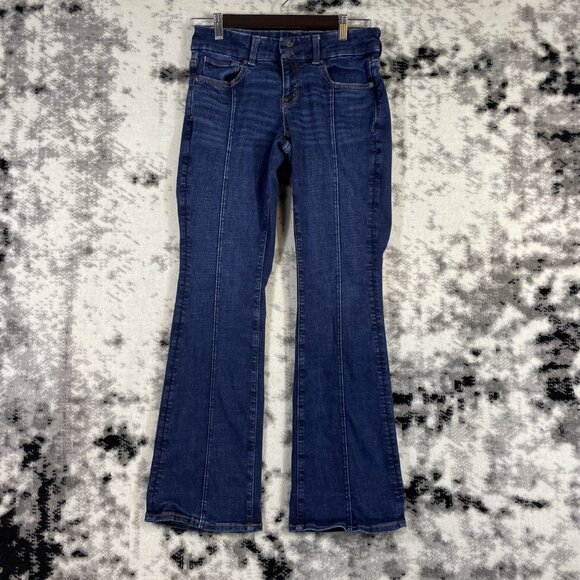 American Eagle Curvy Kick Boot Jeans Womens Size 4 Dark Wash Stretch‎ - Picture 1 of 16